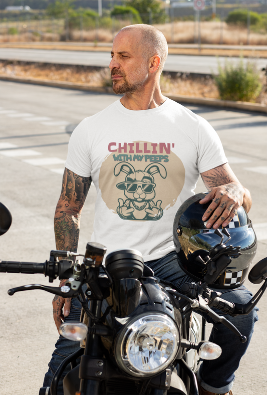 Chillin' with My Peeps Cool Easter Unisex Cotton Crew Tee