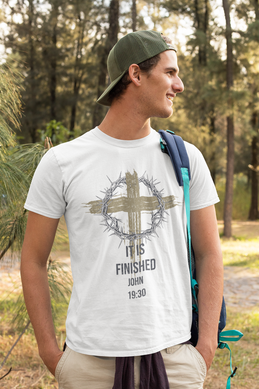 "It Is Finished" Christian Easter T-Shirt - Unisex Cotton Crew Tee
