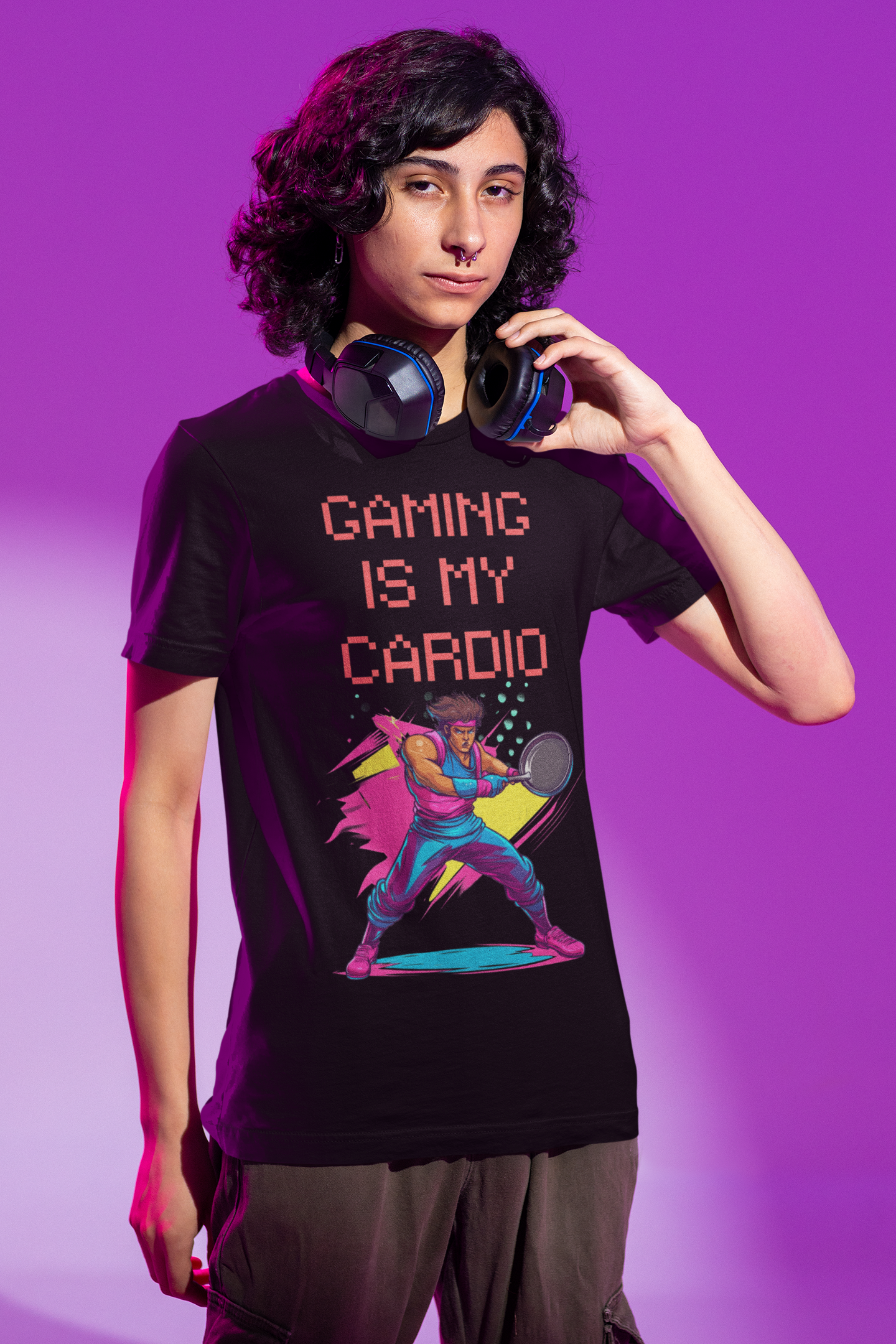 Gaming is My Cardio Video Games Unisex Cotton Crew Tee
