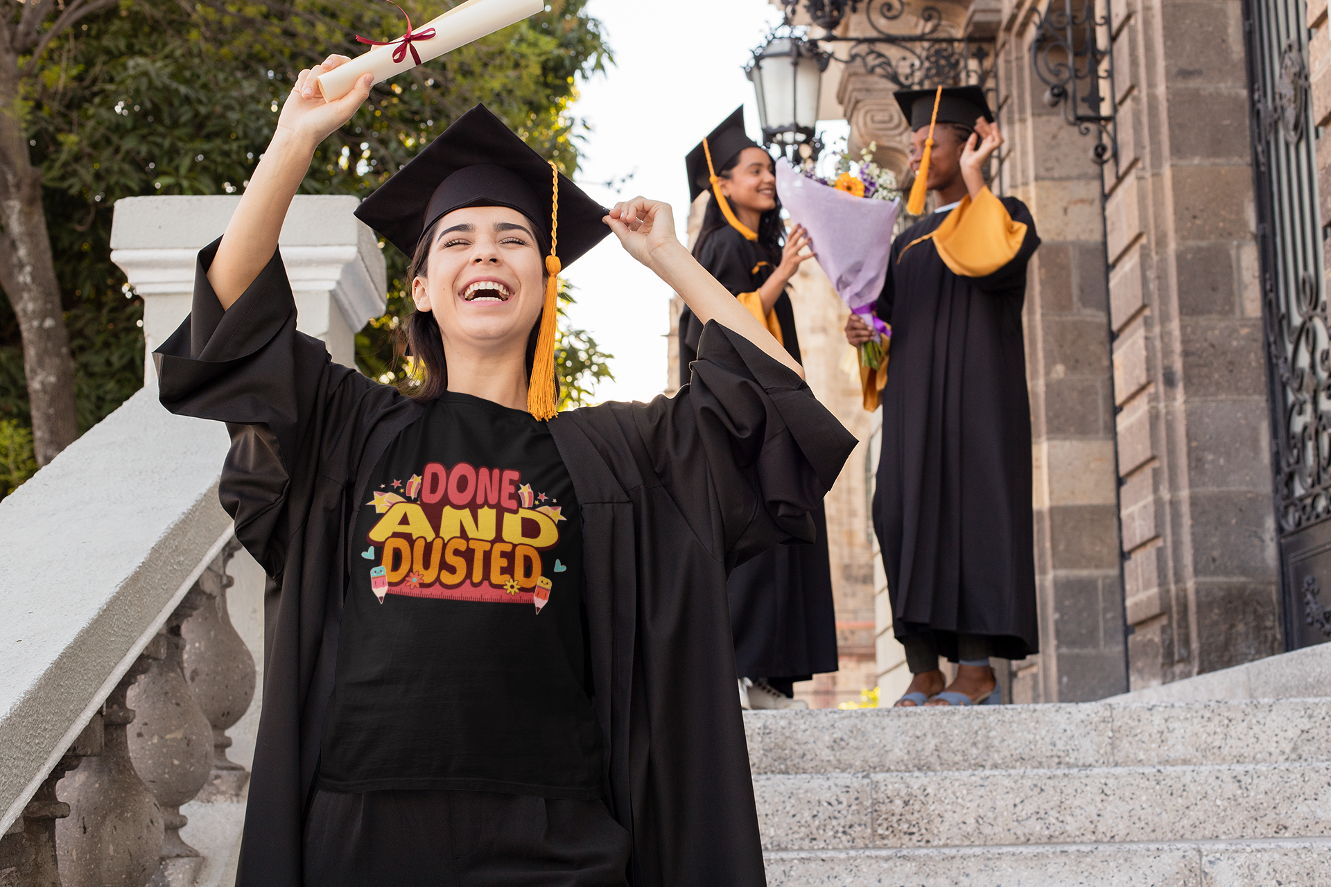 Done and Dusted Fun Graduation Unisex Cotton Crew Tee - Summer Vibes