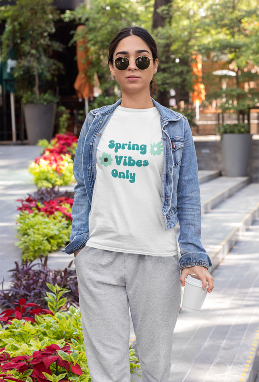 Spring Vibes Only Unisex Cotton Crew Tee - Perfect for Spring Season